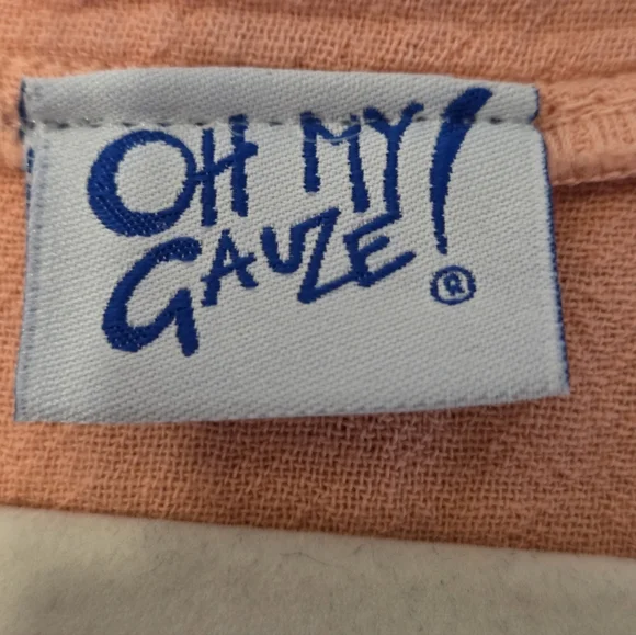 Oh My Gauze Cotton Peach Tunic Top Peach Boho Xl - Picture 4 of 5